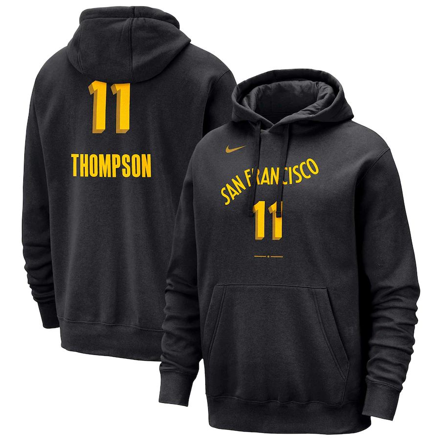 Men Golden State Warriors #11 Thompson Black Nike Season city version Sweatshirts 23-24 NBA Jersey->golden state warriors->NBA Jersey